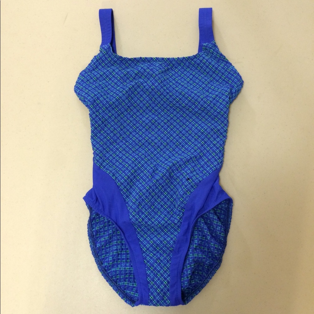 Vintage blue stripes cut out one piece bikini